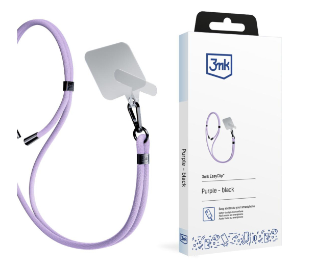 3MK Sznurek do Etui EasyClip Purple (black) 5903108568678 - 1267327 - zdjęcie 2